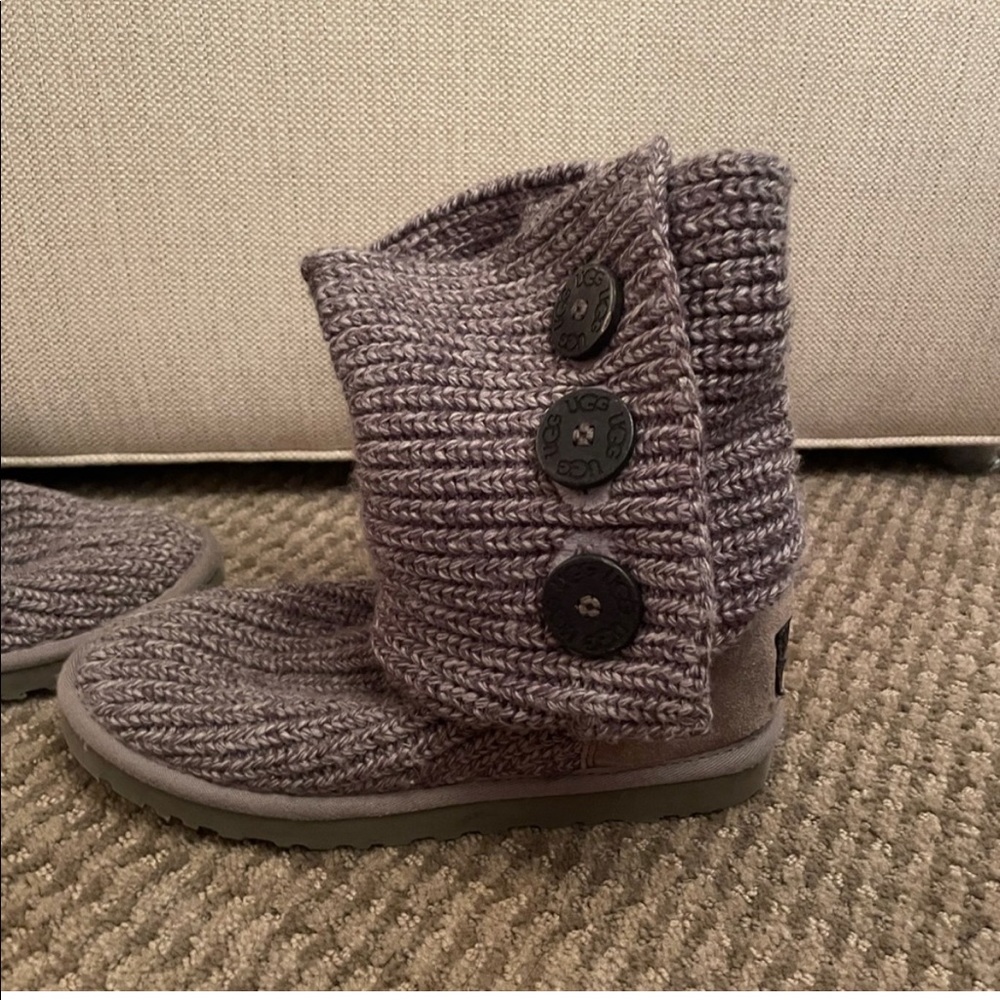 UGG Grey Cardy Knit Sweater Boots - Picture 7 of 11